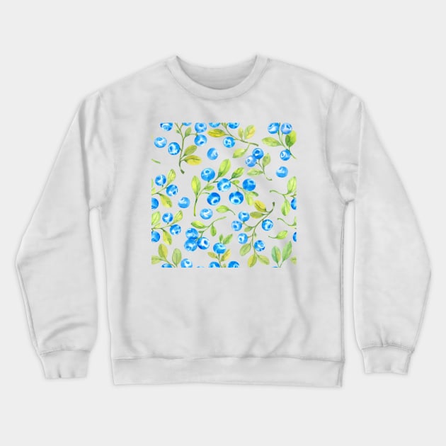 watercolor blueberries and leaves Crewneck Sweatshirt by  ESHA-Studio